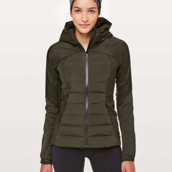 lululemon athletica Jackets & Blazers - Down For It All Jacket Dark Olive 10 NWOT w/ *flaw